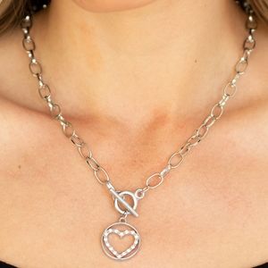 "With My Whole Heart" - Heart Rhinestone Necklace